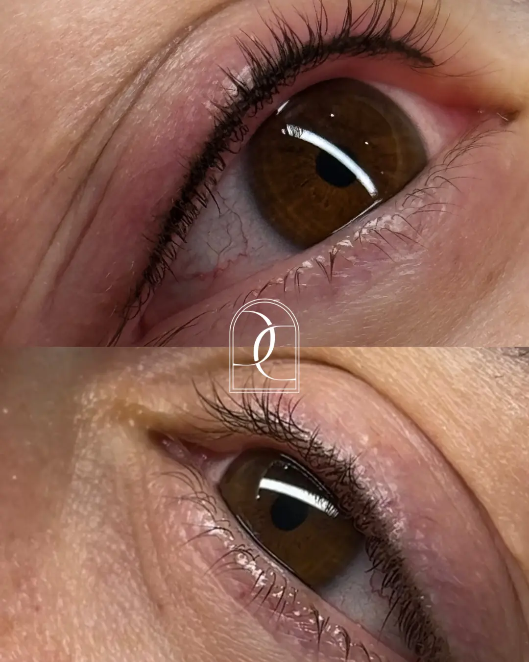 Voor en na foto van PMU deepliner behandeling bij Dermaé in Landgraaf.